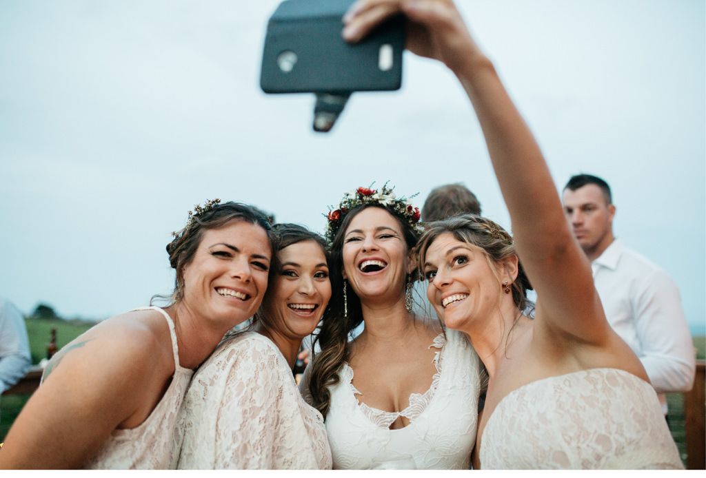 Braut Freundinnen Selfie