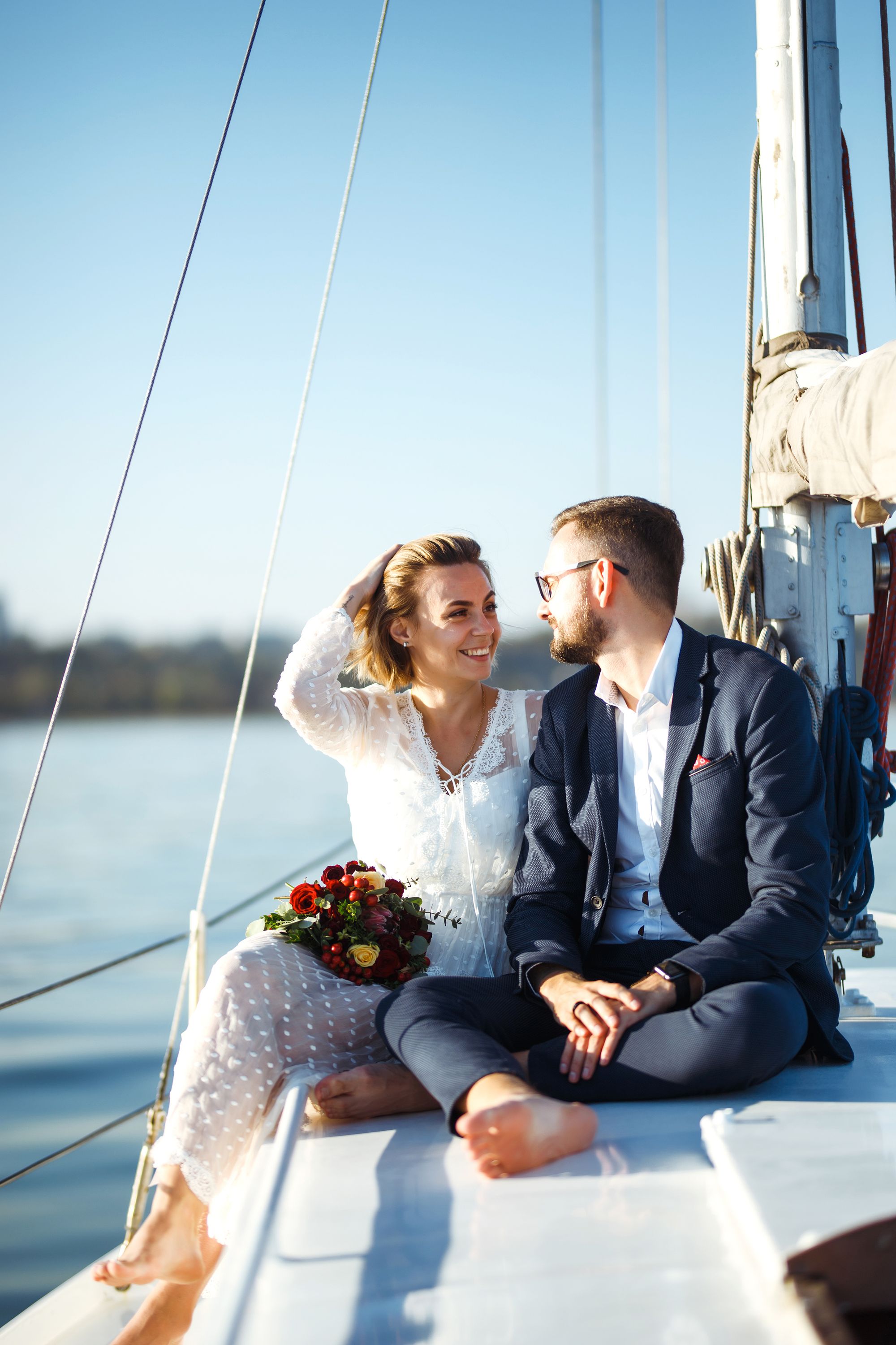 Brautpaar auf dem Boot
