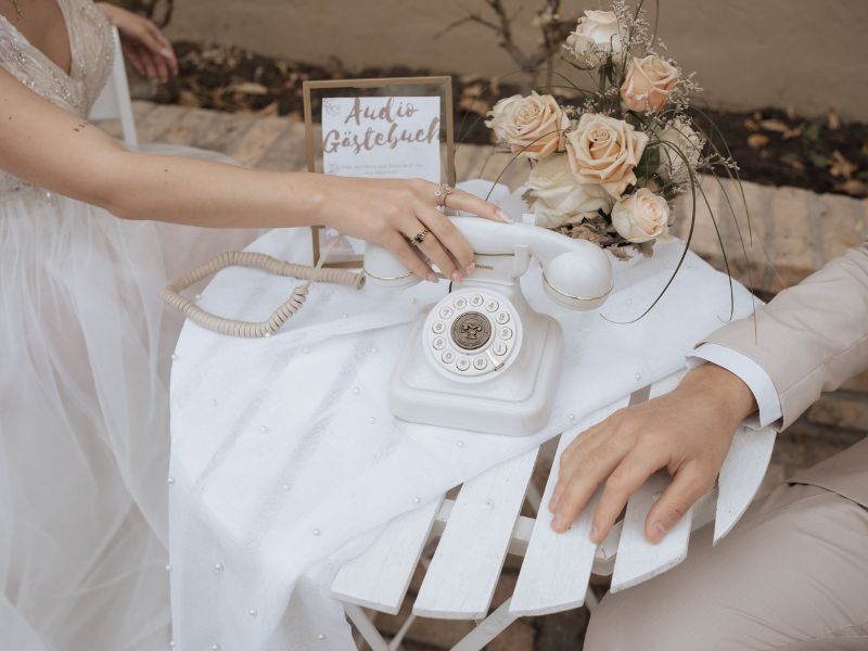 Audio-Gästebuch Telefon – Voicemail-Aufnahme Für Hochzeit, Geburtstag & Besondere Anlässe (Silber)