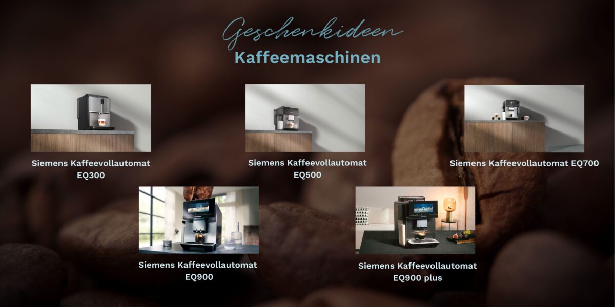 An einer Wand sind verschiedene Kaffeemaschinen abgebildet.