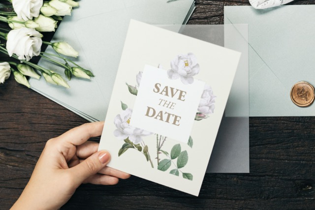 Florale Save the Date-Karte